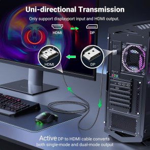 Кабель UGREEN DP119 v1.2 HDMI / DP 3m Black (25491)