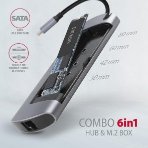 USB-хаб Axagon HMC-6M2 Grey