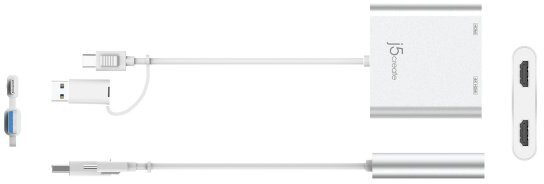 Перехідник J5create AM/Type-C / 2xHDMI (JCA365-N)