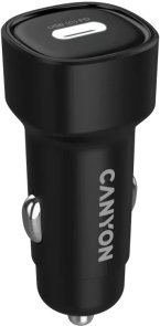 Автозарядка Canyon OnDrive 30, 1xType-C, PD, 30W, Black