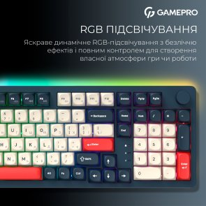 Клавіатура GamePro Asgard Drakkar MK305BL WL/BT/USB Blue