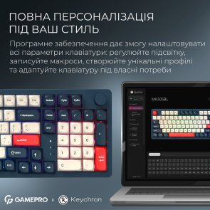 Клавіатура GamePro Asgard Drakkar MK305BL WL/BT/USB Blue