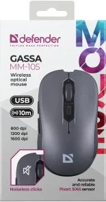 Фото: Миша Defender Gassa MM-105 Wireless Grey (52104) № 5 | KTC