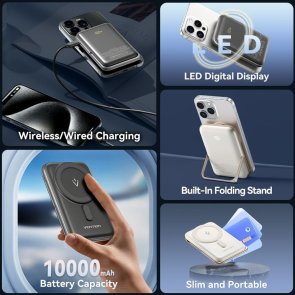 Батарея універсальна Vention FHNB0 10000mAh 20W/Qi 15W Black