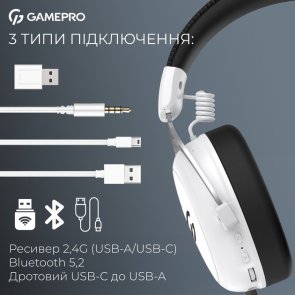 Гарнітура GamePro Asgard Skald White (HSW160W)