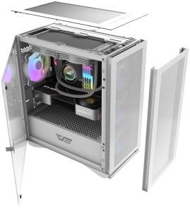 Корпус DARKFLASH DLM200 White with window (DLM200 WHITE)