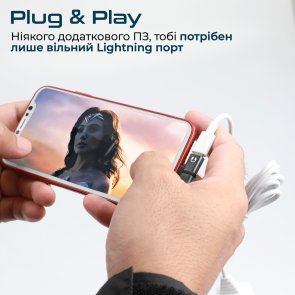 Перехідник Promate Ihinge-lt Lightning / 2xType-C Grey (6959144039213)