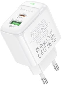 Зарядний пристрій BOROFONE BAS45A Potential PD QC3.0 30W White (6941991113871)