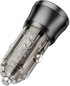 Фото: Автомобільний зарядний пристрій BOROFONE BZ23 Noble 3A Transparent Black (6941991106903) № 6 | KTC