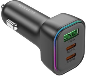  Автомобільний зарядний пристрій BOROFONE BZ28C Trophie 60W Black (6941991110870)