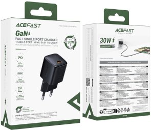 Зарядний пристрій Acefast A118 GaN 30W Black (6974316284994)