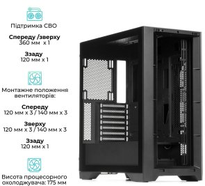 Корпус QUBE Kaper ARGB Black with window (KAPER_FMNU3)