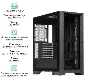 Фото: Корпус QUBE Kaper ARGB Black with window (KAPER_FMNU3) № 3 | KTC