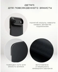 Фото: Чохол Pitaka for Apple iPhone Air - Ultra-Slim Twill Black/Grey (KI1701BA) № 6 | KTC