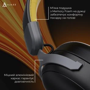Фото: Гарнітура Ajazz AHM08 Max WL/BT Black/Grey/Yellow (AHM08-MAX-BGY) № 15 | KTC