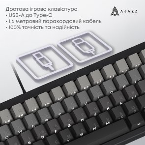 Клавіатура Ajazz AK650 Day Dream Switches ENG/UKR USB Gradient Black/Grey (AK650-DD-BG)