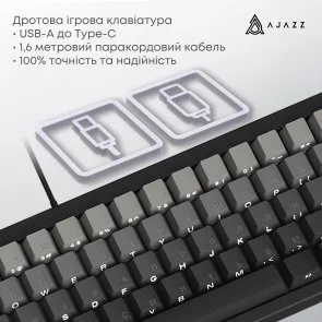 Фото: Клавіатура Ajazz AK650 Day Dream Switches ENG/UKR USB Gradient Black/Grey (AK650-DD-BG) № 7 | KTC