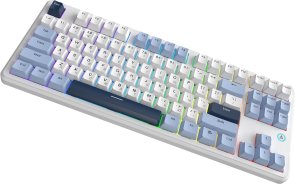 Клавіатура Ajazz AK870 V2 Flying Fish Switch ENG/UKR USB Blue/White/Blue (AK870-V2-FF-BWB)