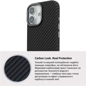Фото: Чохол ArmorStandart for Apple iPhone 17 - LikeCarbon2 MagCase Carbon Black (ARM86257) № 6 | KTC