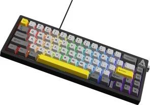 Фото: Клавіатура Ajazz AK650 Moon Yellow Switches ENG/UKR USB Gray/White/Yellow (AK650-MY-GWY) № 5 | KTC