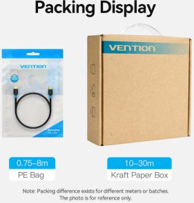 Кабель HDMI to HDMI 20m, Vention, v2.0, PVC, Black