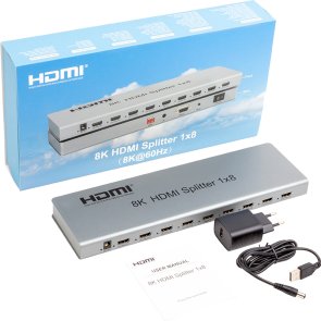 Сплітер PowerPlant HDMI 1x8 8K HDSP8K-8 (CA914678)