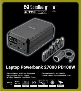 Батарея універсальна Sandberg Laptop Powerbank 27000mAh 100W (421-13)