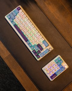 Клавіатура KZZI K68 Pro Rainbow Switch ENG/UKR WL/BT/USB Blue Sea (6977534870468)