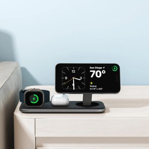 Бездротова зарядна станція Satechi Trio Qi2 Pad Space Grey (ST-QTPM-EA)