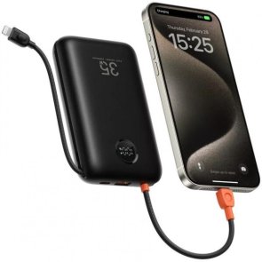Батарея універсальна Veger K2 20000mAh 35W Built-in Cables Lightning / Type-C Black (6977525750120)