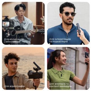 Бездротовий петличний мікрофон Boya Magic-02 Type-C/Lightning Black