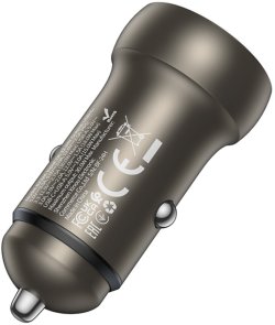 Автомобільний зарядний пристрій BOROFONE BZ32A Fresh 30W Metal Gray (6941991118579)