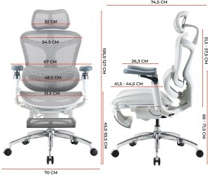 Крісло SIHOO Doro C300 Pro with Footrest White (DORO-C300-PRO-M102-JT)