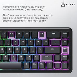 Клавіатура Ajazz AK680 Max Magnetic Switch RGB USB Black (AK680-WM-B-A)