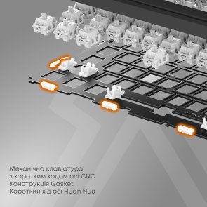 Клавіатура Ajazz AKP815 Red Switch RGB USB White (AKP815-R-WBO)