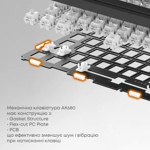 Фото: Клавіатура Ajazz AK680 Max Magnetic Switch RGB WL/BT/USB White (AK680-M-BWD-A) № 7 | KTC