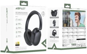 Гарнітура накладна Acefast H12 Bluetooth, Black