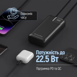 Батарея універсальна ColorWay Power Bank 20000 mAh Optimal Power 22.5W Black (CW-PB200LPB5BK-PDD)