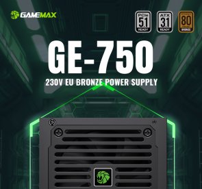 Блок живлення Gamemax 750W GE-750, ATX, Fan 12cm, 80+ Bronze