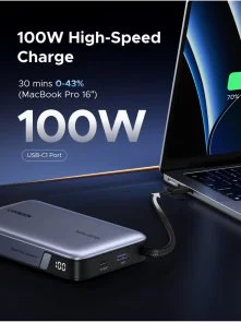 Фото: Батарея універсальна UGREEN PB551 20000mAh 145W Space Grey (55992B) № 8 | KTC