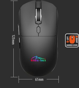 Мишка, Media-Tech MT1124 Silent Wireless, Black