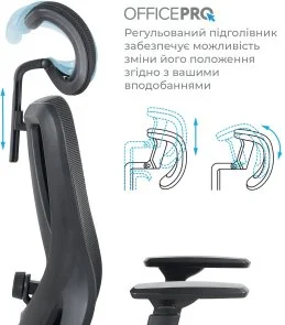 Фото: Крісло OfficePro Aero OC490B Black № 14 | KTC