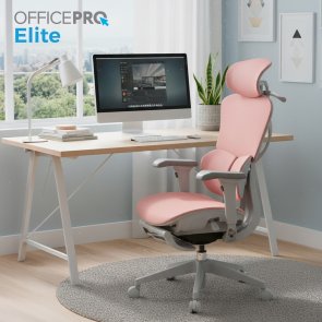 Крісло OfficePro Elite OC950GLP Gray/Light Pink