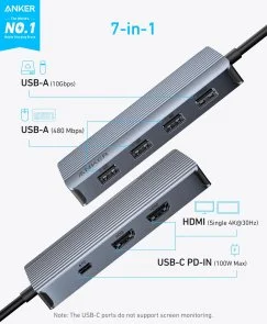 Фото: USB-хаб Anker 7in1 USB/Type-C/HDMI (A83740A2) № 2 | KTC