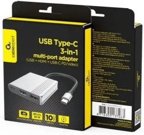 Фото: USB-хаб Cablexpert 3in1 USB/HDMI/PD Gray (A-CM-COMBO3-05) № 4 | KTC