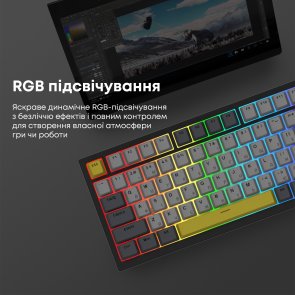 Клавіатура Ajazz AK820 Sea Salt Switch ENG/UKR USB Black (AK820-SS-BGY)