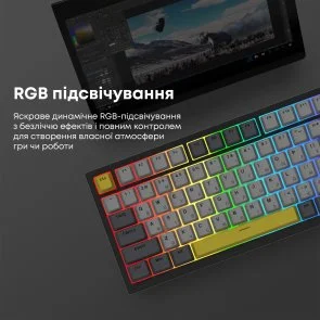 Фото: Клавіатура Ajazz AK820 Sea Salt Switch ENG/UKR USB Black (AK820-SS-BGY) № 14 | KTC