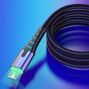 Фото: Кабель Essager LED Light 2.4A AM / Micro USB 2m Black (EXCM-XGA0G) № 3 | KTC