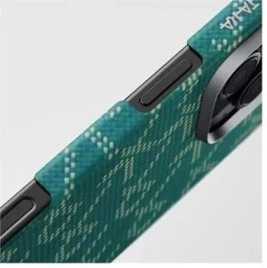 Фото: Чохол Pitaka for Apple iPhone 16 Pro Max - Tactile Woven Monogram Green/Gold (KI1601PTKP) № 5 | KTC