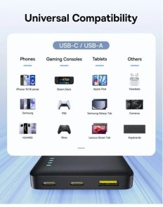 Батарея універсальна Baseus EnerFill FP21 10000mAh 22.5W Cosmic Black (P1008210D123-00)